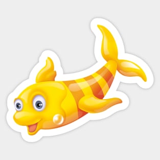 yellow fish clip art Sticker